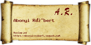 Abonyi Róbert névjegykártya