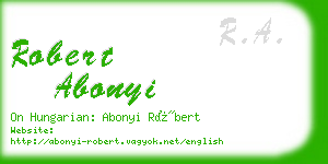 robert abonyi business card